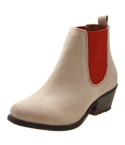 Mulheres suede elastic chunky heel boots