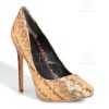 Customized snake texture stiletto heel women dress shoe