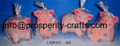 Ceramic Flocking Piggy bank