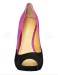 Peep toe pink and black color high heel women dress pumps