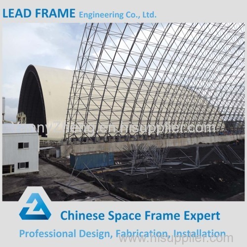 Steel dome space frame for power plant coal storage