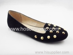 Apricot women flat dress ladies casual shoes with studs