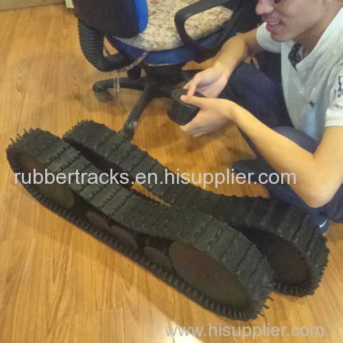 robot Rubber track with 250mm diameter sprockets