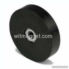 rubber coated pot magnet with inner screw