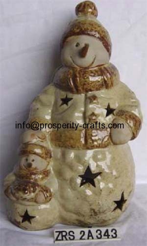 Ceramic Glazed Snowman / Santa Claus