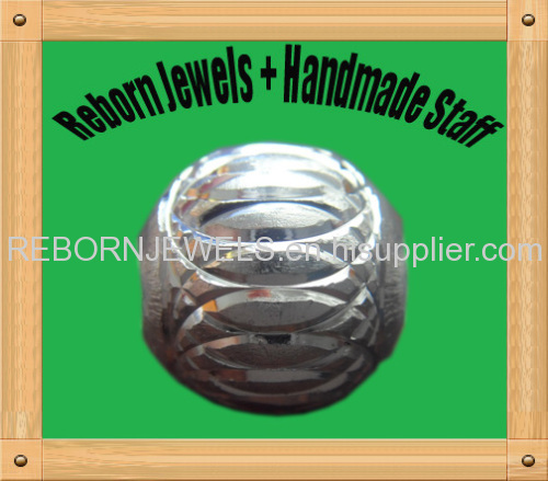 Silver aluminium large hole sparkle beads for european style and any other DIY jewelry making