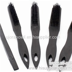 Black Steel Bristle Plastic Handle Wire Brush