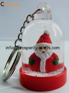 Plastic Xmas Keychain snowglobe