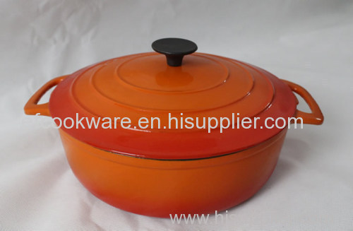 Enamel Cast Iron Casserole with two handle
