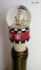 Polyresin Wine stopper with snowglobe