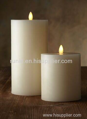 round shape led wax candles with flat top