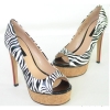 zebra-strap platform women peep toe fashion dress shoes