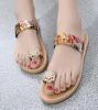 Floral rhinestone clip toe women slippers