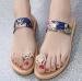 Floral rhinestone clip toe ladies slippers