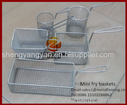 2014 fashion french fries strainer baskets with handles healthy chips frying baskets stainless steel mini fry basket