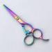 Rainbow Coated Hair Thinning Scissors Swivel Style Handle For Hair Cutting