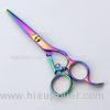 Rainbow Coated Hair Thinning Scissors Swivel Style Handle For Hair Cutting