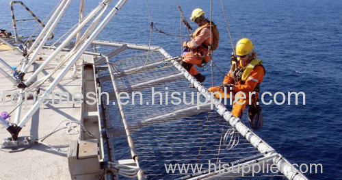 Stainless steel helideck rope mesh