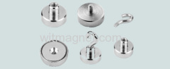 Neodymium pot magnet/magnetic assembly with thread