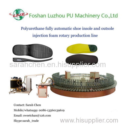 PU shoe foam making machine with automatic turntable production line 