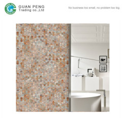 Spanish Bathroom Hot Melt Glass Wall Mosaic Tiles Rhombus Colored Hexagon Mosaic Floor Tile