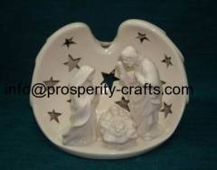 Porcelain Nativity set .