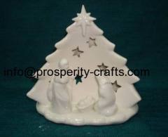 Porcelain Nativity set .
