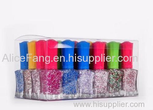 Nail polish many colors are offered