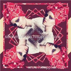 China Digital Print Custom Silk Scarf