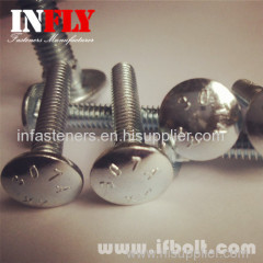 US A307A Carriage bolt in inch round head square neck bolt-Infly Fasteners Manufacturers