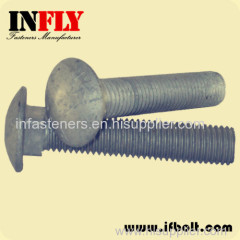 US A307A Carriage bolt in inch round head square neck bolt-Infly Fasteners Manufacturers