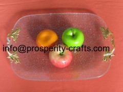 Glass plate with shelf