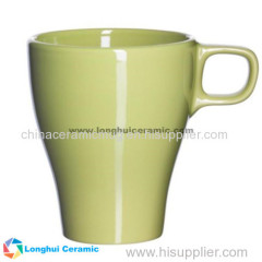 Colorful solid glaze ceramic coffee mug with small handle