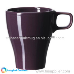 Colorful solid glaze ceramic coffee mug with small handle
