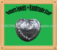 Heart large hole beads for european style and all diy jewelry making