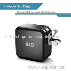 IBD US/EU Plug Wall Charger Power Adapter 5V 2.4A Dual Port USB Home Travel Charger