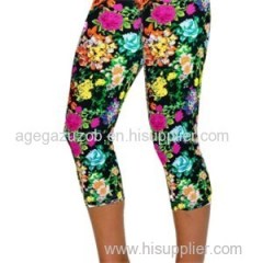 Sprightly Floral High Waisted Capri Leggings