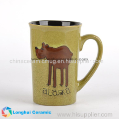 Alaska animal handpainted ceramic tea cup