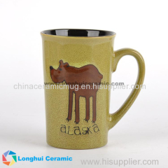 Alaska animal handpainted ceramic coffee mug