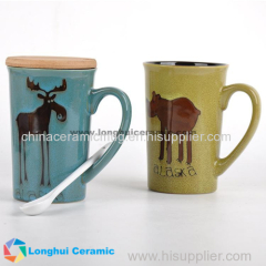 Alaska animal handpainted ceramic coffee mug