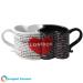 Personalized ceramic couple cup for lovers with heart shape