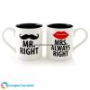 Mr.Right Mrs.Always Right personalized ceramic couple mug