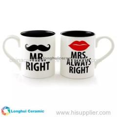 Mr.Right Mrs.Always Right personalized ceramic couple mug