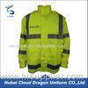 Fluorescence Hi Vis Waterproof Jacket / Winter Safety Jackets Reflective