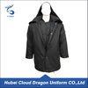 Long Pattern Winter Black Security Guard Coats With Black True Fur Collar