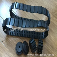 small robot rubber tracks with wheels for robot /wheelchairs 50*19*54