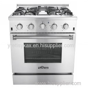 30 inch Stainless Steel 4 Burner Freestanding Gas Range with 4.2 cu.ft Oven Capacity