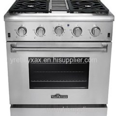 36 inch 4 Burner Gas Stove with Griddle and 5.2 cu.ft Oven Capacity