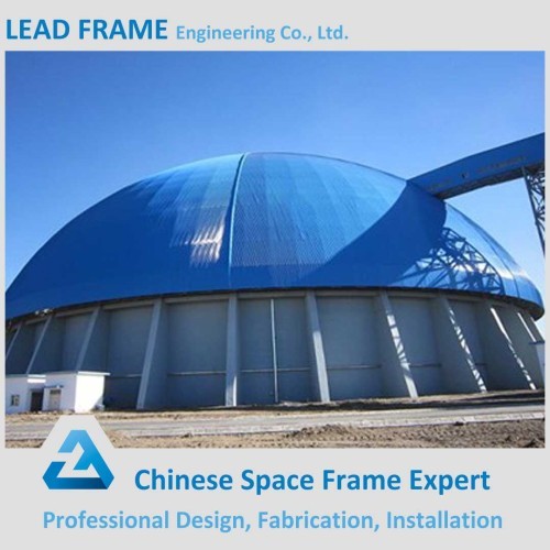 Free design light weight steel space frame dome storage building
