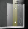 Clear Glass Overbath Shower Screen / Brass Hinges Folding Shower Screens For Baths